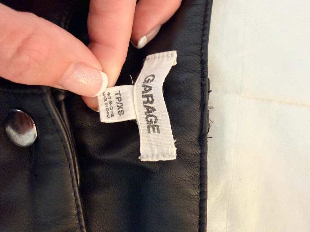 Garage Black Faux Leather High Rise Flare Pants | Size XS - Picture 5 of 11